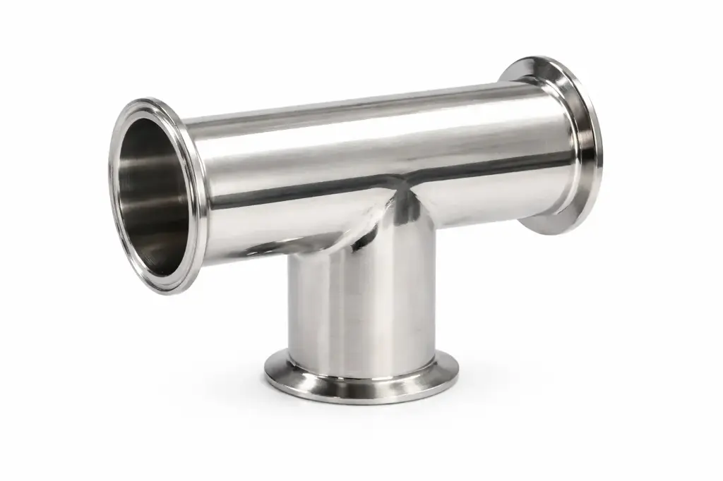 T-piece 3 × Clamp, Ø 76 mm, L = 192 mm (Clamp 91)