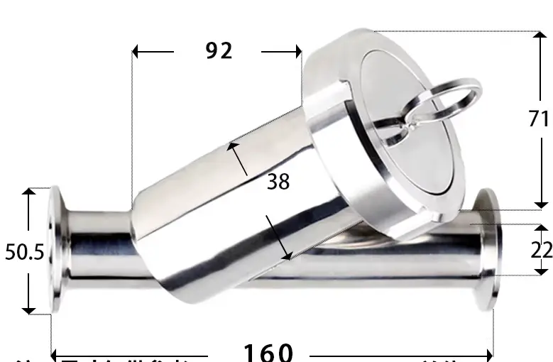 Y-filtr DN25, Clamp 50,5 mm