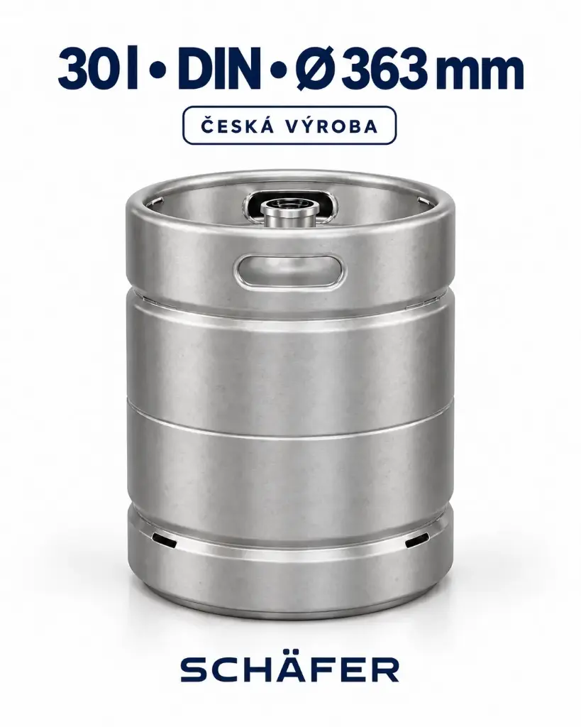 SCHÄFER–SUDEX KEG 30 l DIN – stackable, Czech production