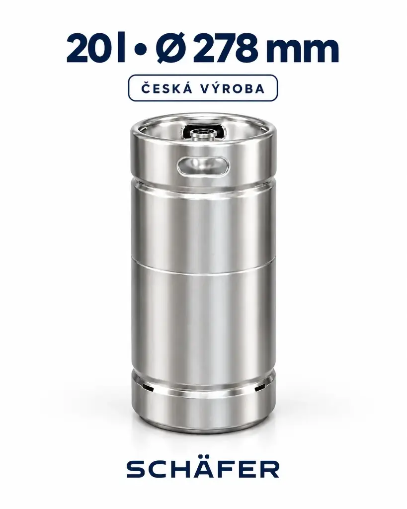 SCHĘFER–SUDEX KEG 20 l Slim – możliwość sztaplowania, produkcja czeska